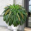 [133 Leaves Full Fake Ferns] Large 48inch Artificial Ferns for Outdoors, 1 PCS