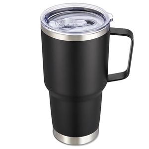 Cool Yoleb 30 oz Tumbler with Handle and Lid, Stainless Steel Tumblers Double Wall Vacuum Insulated Travel Mug Leak Proof Cup Keep Drinks Cold and Hot Black, 1 Pack