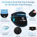 ComfiTECH Dual-Gel Extra Large Ice Pack for Back with Extended 30-Minute Cooling, Detachable Cold Pack & Flexible Gel Lower Back Ice Wrap for Sciatic Nerve, Herniated Disc, Coccyx, Tailbone Discomfort
