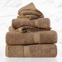 SUPERIOR Egyptian Cotton Pile 6 Piece Towel Set, Includes 2 Bath, 2 Hand, 2 Face Towels/Washcloths, Ultra Soft Luxury Towels, Thick Plush Essentials, Guest Bath, Spa, Hotel Bathroom, Latte