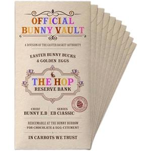 10 Pack Easter Bunny Money Holder Envelopes, Bunny Money Holder for Cash Gift for Basket Stuffers, Golden Egg Design for Kids, Boys & Girls, Unique Holiday Cash Holder, Official Hop Reserve Bank Vault