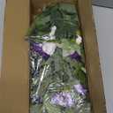 loveMoment Artificial Morning Glory Fake Flowers for Outdoor Planter Decoration, 2 Pcs Petunias Realistic UV Resistant Faux Silk Flowers for Garden Balcony Porch Indoor Decor (Purple White)