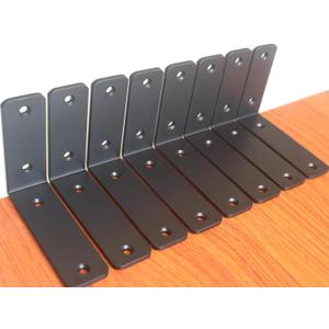 10 Pack - L 5" x H 4" x W1.5, 5mm Thick Black L Shelf Bracket, Iron Shelf Brackets, Metal Shelf Brackets, Floating Shelf, Shelf Supports with Screws