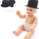 Mini Top Hat, 2pcs Miniature Top Hats for Dolls Doll Tophat Decorative Party Supplies for DIY Pets Craft Accessories Ornaments Party Decoration Cosplay Accessories