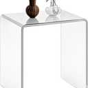 Clear Transparent Acrylic End Table with Rounded Edges,18"H Compact Small Table, Acrylic Side Table Suitable for Living Room, Night Stands for Bedrooms, Modern Occasional Tables 12"D x 16"W x 18"H