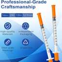 1mL Precision Liquid Dispenser, 29G 1/2" Size, 100-Count Individually Sealed for Laboratory Research, Industrial Glue, and Ink Refilling