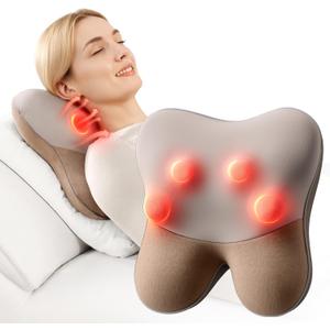 BOB AND BRAD Back Massager with Heat FSA Eligible, EZBack Corded Back Massager for Pain Relief Deep Tissue, Shiatsu Back Shoulder and Neck Massage Pillow, Soothing Full-Body Relief for Women Men (Saddle Brown (Workday Relief, Full Back Coverage))