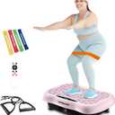 Vibration Plate Exercise Machine, Whole Body Vibration Plateform, Vibrating Board for Weight Loss and Fitness, Home Gym Equipment (Pink)