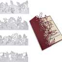 GLOBLELAND Metal Lace Flower Edge Border Cutting Dies Stencils for DIY Scrapbooking Decorative Wedding Invitation Card Making