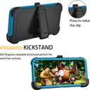 for Samsung Galaxy S24 FE 5G Case, S24 FE Heavy Duty case, [Belt Clip Holster] [Glass Screen Protector] [Military Grade Protective ] [Shockproof] [Dropproof] [Dust-Proof] (Lake Blue)