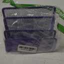 EASEPRES Desk Mail Organizer, Office Small Letter Sorter Desktop File Organizer Metal Mesh with 3 Vertical Upright Compartments, Purple 1 Pack