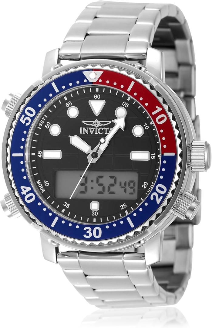 Invicta Pro Diver Men 46.5mm Stainless Steel Steel Black dial Electronic Digital