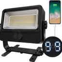 90W Solar Rechargeable Work Light 9000LM, 348 LEDs, 4800mAh, 10H Runtime, IP66 Rainproof, 5 Modes – Portable LED Solar Work Light for Emergency, Camping & Repair
