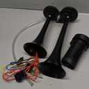 Air Horn for Truck Boats Car, 150DB Super Loud Train Horns Kit with 120 PSI Air Compressor (black, Dual)