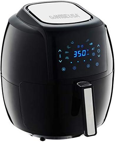 GoWISE USA 1700-Watt 5.8-QT 8-in-1 Digital Air Fryer with Recipe Book, Black