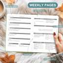 Undated Weekly & Monthly Planner, Life Organizer & Productivity Journal, Goals Setting & Time Management, Gift Box Included, A5 Hardcover Leather with Stickers (Light Green)