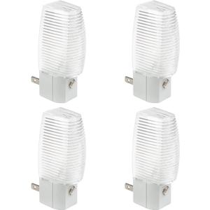 Night Light with Glass Block Shade and On/Off Switch 4W Bulb (4 Pack)