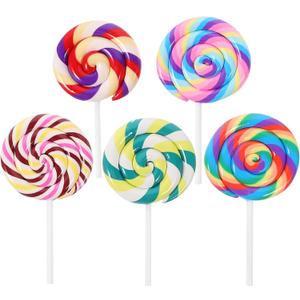 5Pcs Large Simulation Lollipop Giant Lollipop Prop Fake Candy Photo Booth Prop for Christmas Party Carnival Cosplay Wedding Birthday Party Supplies