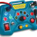 Toddler Toys LED Busy Board,Montessori Toy for 1-3 Year Old, Kids Sensory Board, Light Switches Preschool Learning Activities Travel Toy for 1 2 3 4 Boys Girls Birthday