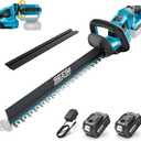 SEESII 22" Hedge Trimmer Cordless, 20V Electric Bush Trimmer with 2 Pcs 4000mAh Batteries & Charger, 180°Rotatable Handle, 3/4" Blade Gap, Debris Collector, Handheld Power Shrub Trimmers for Yard