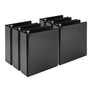 Samsill Economy 2 Inch Mini 3 Ring Binder, Round Ring Binder, Non-Stick Customizable Cover, 2" View, 6-Pack, Black