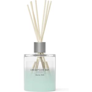 Chesapeake Bay Mood-Evoking Reed Diffuser, Marine Drift Scent, Sea Glass-Inspired Jar, Room Filling Fragrance Made with Essential Oils, Coastal Fragrance for Home Dcor or Gifting