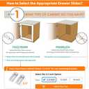 HBL'1 Pair Soft Close Drawer Slides 22 inch,Full Extension,200Lbs Load