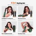 Hair Dryer Brush Set 5 in 1, Hot Air Styler Negative Ion Air Curling Wrap Air Curler, Round Brush Blow Dryer Curling Iron Hair Styling Tools Gift for Dry,Volumize, Straight,Curl,100-120V