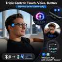 AI Smart Glasses with Camera and Audio, 8MP HD Camera Glasses for Men Women with Voice Assistant, 1080P Recording Sunglasses with Real-Time Translation, Open-Ear Audio for Vlogging, Travel, Business