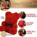 Large 16 Inch Rose Bear Flower Bear Gift Set with Luxury Gift Box, Handmade Artificial Rose Teddy Bear, Valentine Gift for Her, Anniversary, Birthday