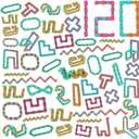 Vanblue 120Pcs Fidget Toys Wacky Tracks Bulk for Kids Snap Fidgets Click Finger Sensory Snake Puzzles Toys Gifts for Toddle Adult Autism Stress Relief Classroom Goodie Bag Stocking Stuffers Travel