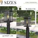 zeyu Modern Outdoor Post Light Fixture, 16 Inch Exterior Pole Light, Die-Cast Aluminum in Black Finish, Clear Glass Shade, Outdoor Pillar Light for Porch Garden, 20068P-L BK, Large