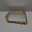 Vintage Vanity Makeup Desk MirrorAntique Traditional Chic Arch Table Mirror GoldDecor Wood Framed Small Standing Carved Arendahl Mirror for Living Room,Bedroom,Tabletop 11.8" x 9.6"