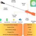 Cattle Prod, Rechargeable Electric Livestock Prod with 2 LED Lights, Waterproof Animal Prod for Livestock Management and Farm Ranch Herding, Cattle Prod with Flexible Shaft for Cows, Hogs, Dogs, Goats