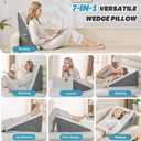 Yojoker Wedge Pillow for Sleeping - 10 Inch Bed Wedge for Headboard Triangle Pillow, Memory Foam Wedges for Acid Reflux, GERD, Snoring, Post Surgery Back Pain Relief, Leg Elevation, Washable Cover