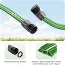 50 FT Water Saving Flat Soaker Hose with 20 Stakes for Garden Lawn - Durable Irrigation Tubing with Multi Directional Sprinkler Spray Up to 8 FT Range