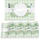 AOFOTO Green Plaid Placemats Set of 4 Beautiful Spring Leaves Printed Place Mats Washable Rectangular Table Mats for Party Home Kitchen Restaurant Dining Table Decor 12x18 Inch (Style 19-green)