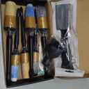 10PCS Car Detailing Brush Set,Boars Hair Car Cleaning Detail Brush kit,Ultra Soft No Scratch Car Dust Brush,Car Interior Detailing Brushes Kit,Detail Brushes Car Detailing for Interior Exterior(gold)