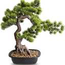 Artificial Bonsai Plant, Large Faux Juniper Plants 20 inch, Faux Potted Pine Plants Indoor Decor for Office Desk Home Table, Greenery Desktop Bonsai Tree for Room Decorations, Tall 20"
