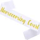 6PCS Homecoming Court Sashes Bulk, Glitter Gold Black Sashes for Homecoming Party School Dance Graduation Pageants Party Favors Decorations