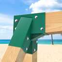 BeneLabel A-Frame 2 Swing Set Brackets, Heavy Duty Steel Swing Set Hardware with Mounting Hardware, DIY Swing Set End Bracket Swing Set Kit for 2 (4x4) Legs & 1 (4x6) Beam, Green, Medium, Small