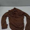 Florboom Women's Ruched Fitted Tops Square Neck Long Sleeve T-Shirts Going Out Tees, Size M
