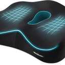 Memory Foam Seat Chair Cushion for Relieves Back Sciatica Pain Tailbone Pain Coccyx Degenerating Disc Orthopedic Osteoarthritis Prostate Cushion Low Back Pain Cushion Hip Shaping (Black mesh)