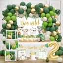 YSHMFEUX Two Wild Birthday Decorations Party Supplies, Jungle Theme 2nd Birthday Party Supplies, Jungle Animal 2nd Bday Decoration, Second Bday Decor for 2 Years Old