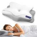 Cervical Neck Pillow for Side & Back Sleepers, Ergonomic Memory Foam Pillow for Sleep Apnea, Neck Pain Relief, Neck Support Pillow with Breathable Pillowcase, Supportive Bed Pillow for Neck