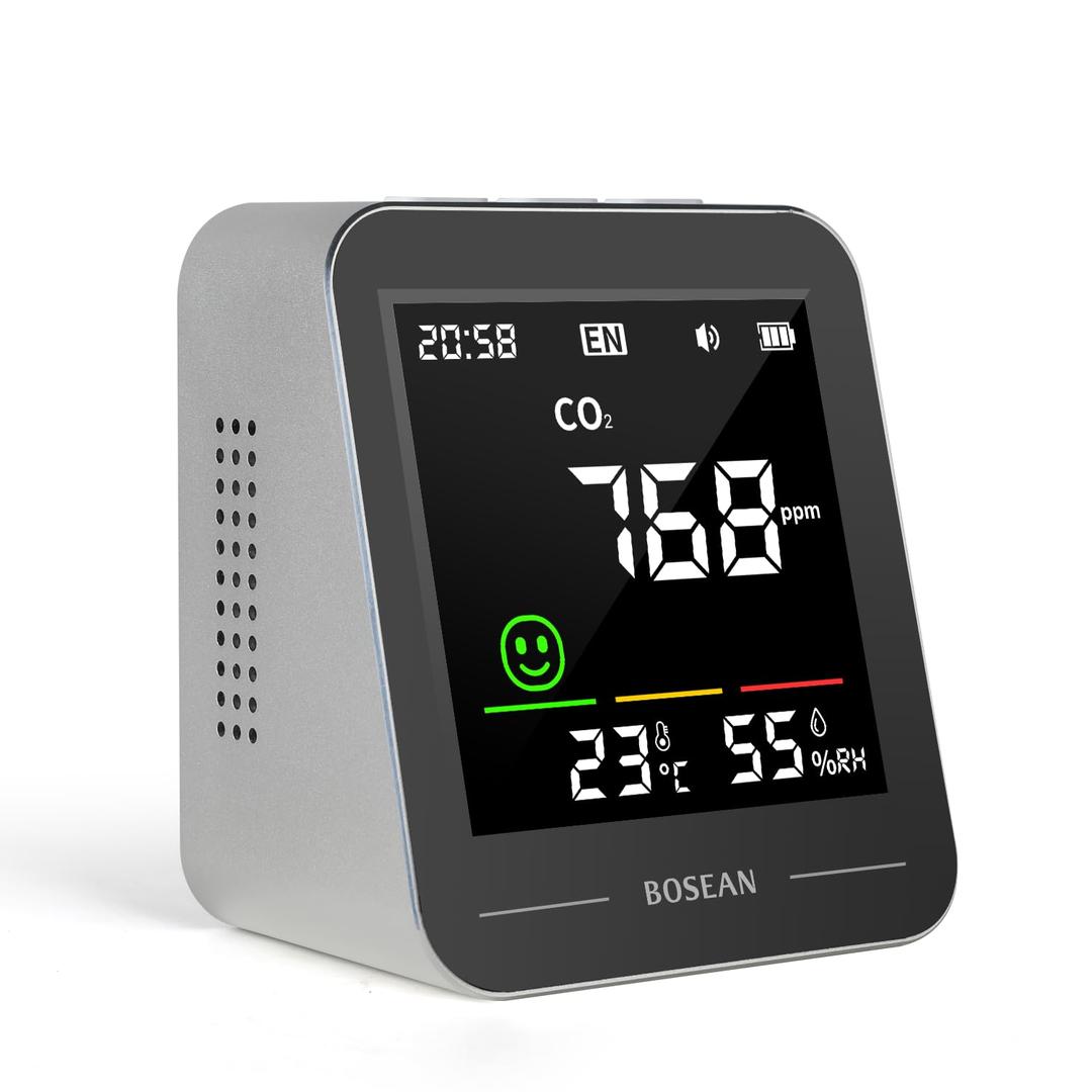 3-in-1 Indoor Air Quality Monitor, CO2 Detector, Carbon Dioxide Temperature Humidity Meter, AQI Reader Tester or Home