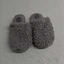 Snug Leaves Women's Scuff Slippers Furry Cute Curly Faux Wool Slip-on Indoor Memory Foam House Shoes 7-8