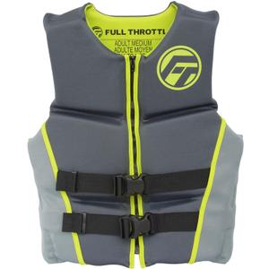 Full Throttle Adult Hinged Rapid Dry USCG Approved Life Jacket for Wakeboard, Skiing, PWC & Boating (Medium, Lime)
