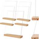 TONICE 8.5 x 11 Acrylic Sign Holder with Wood Base 5 Pack L/T Shape Vertical or Slant Back Display for Wedding, Restaurant, Store, Office, Hotel