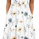 Zeagoo Women's Summer Tank Midi Dress with Pockets Floral Sleeveless A-Line Casual Loose T-Shirt Dresses Beach Sundress 2026 M,01-blue Round Dot